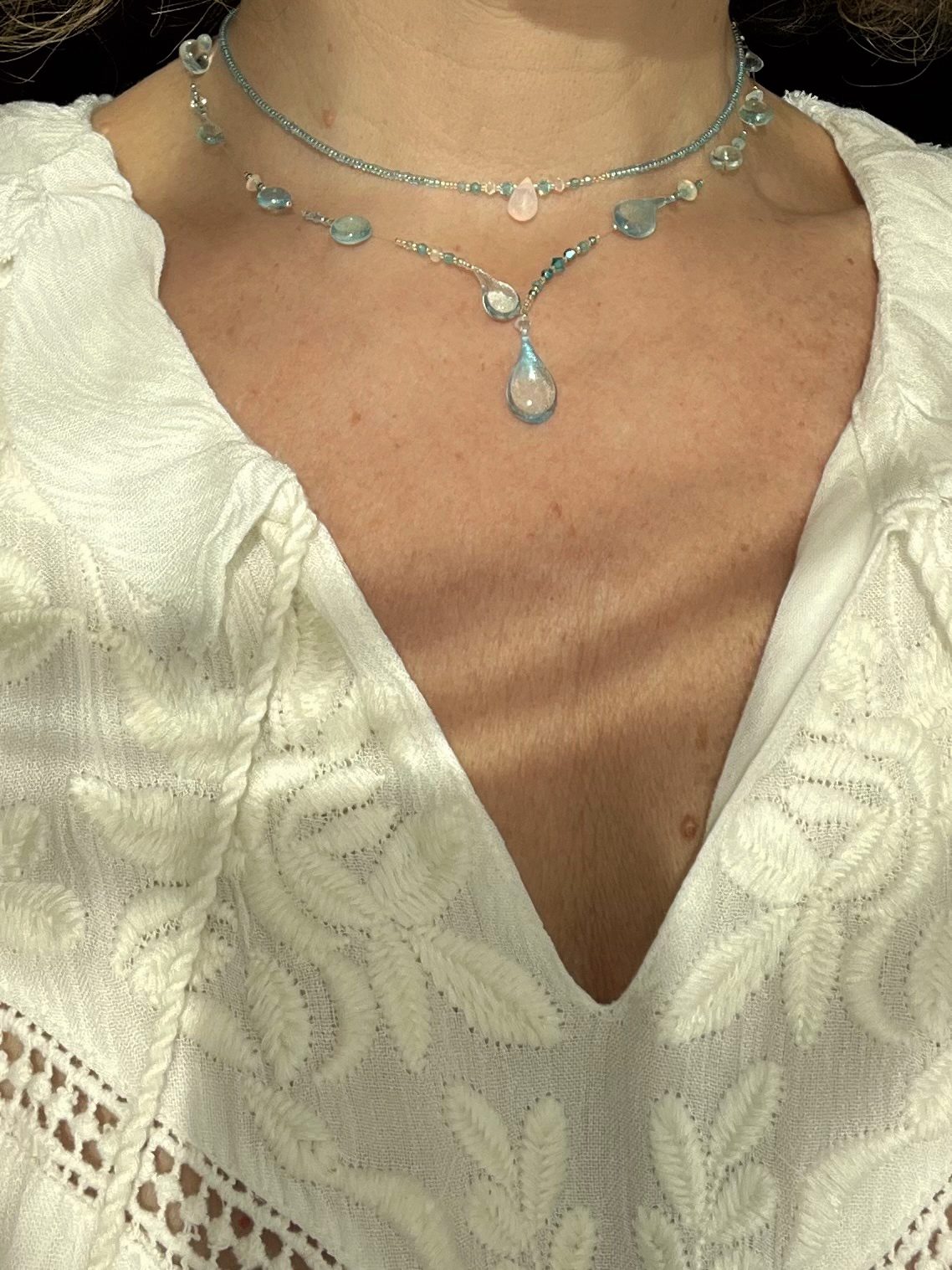 Collier Aura (perlé, double) – Image 2