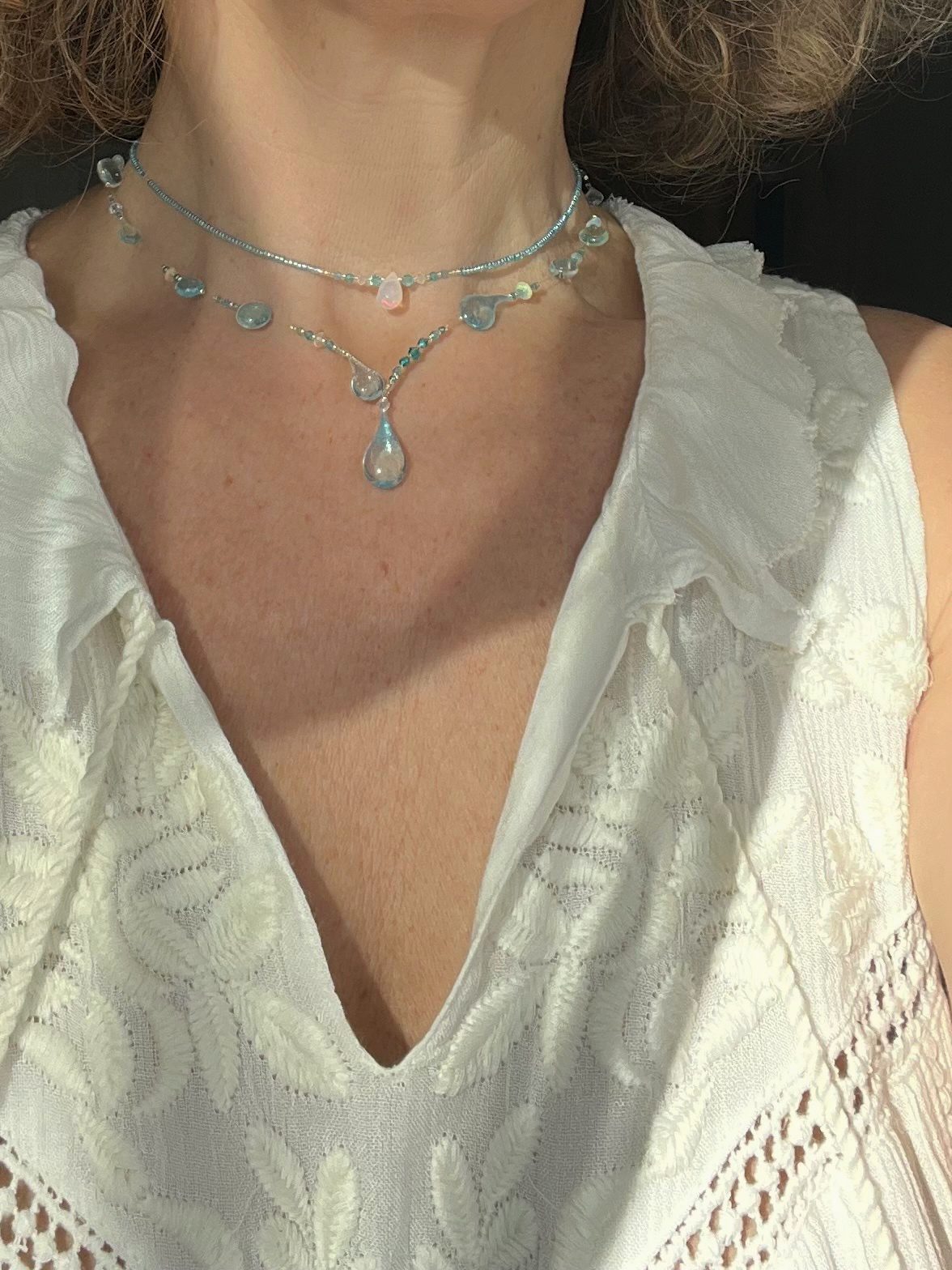 Collier Aura (perlé, double)