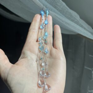 Tutoriel boucles d’oreilles chaînes argent etgouttes de résine